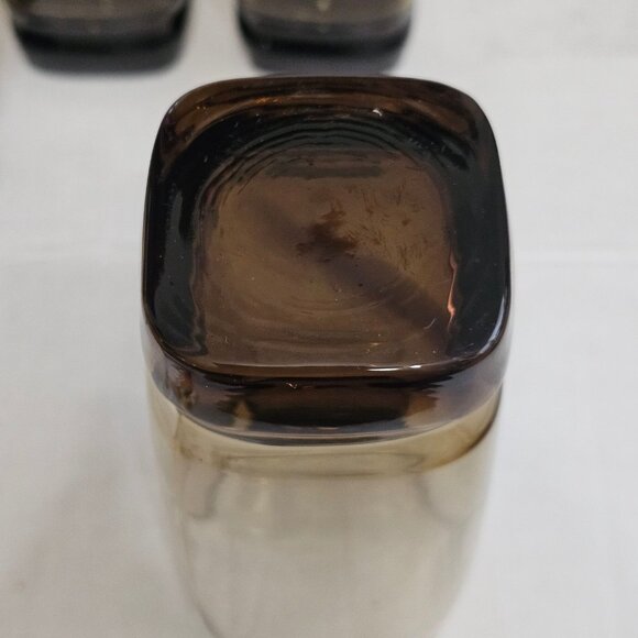 4 Libbey Carrington Smoke Cooler Glasses 17oz square beveled base 6" glassware 2 - Picture 3 of 6